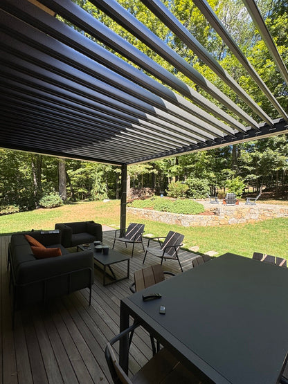Weatherproof Pergola - Motorized Louver w/ Lighting