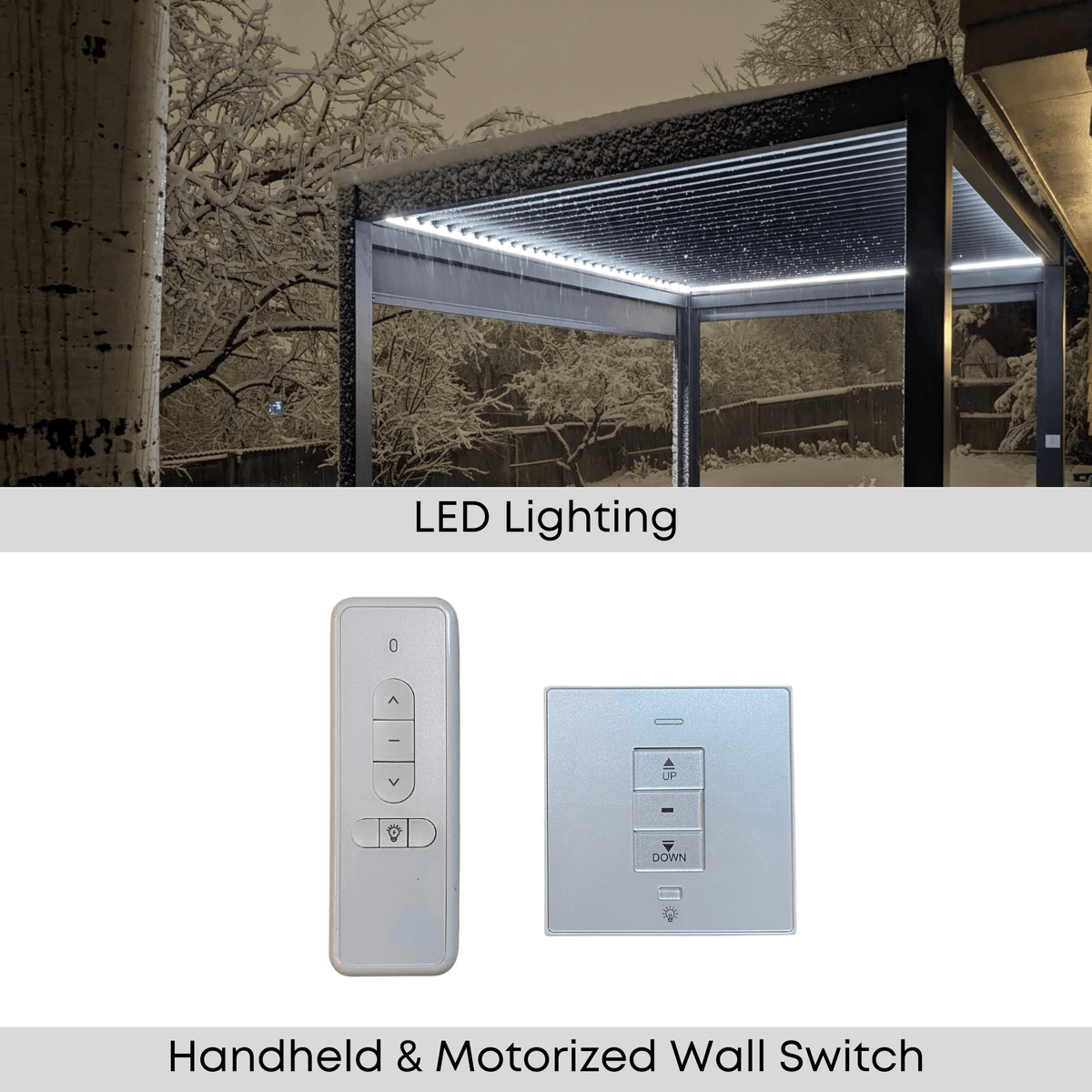 Villa Pergola Kit | Motorized Louvered Aluminum Pergola Edge Lighting